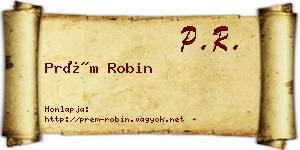 Prém Robin névjegykártya
